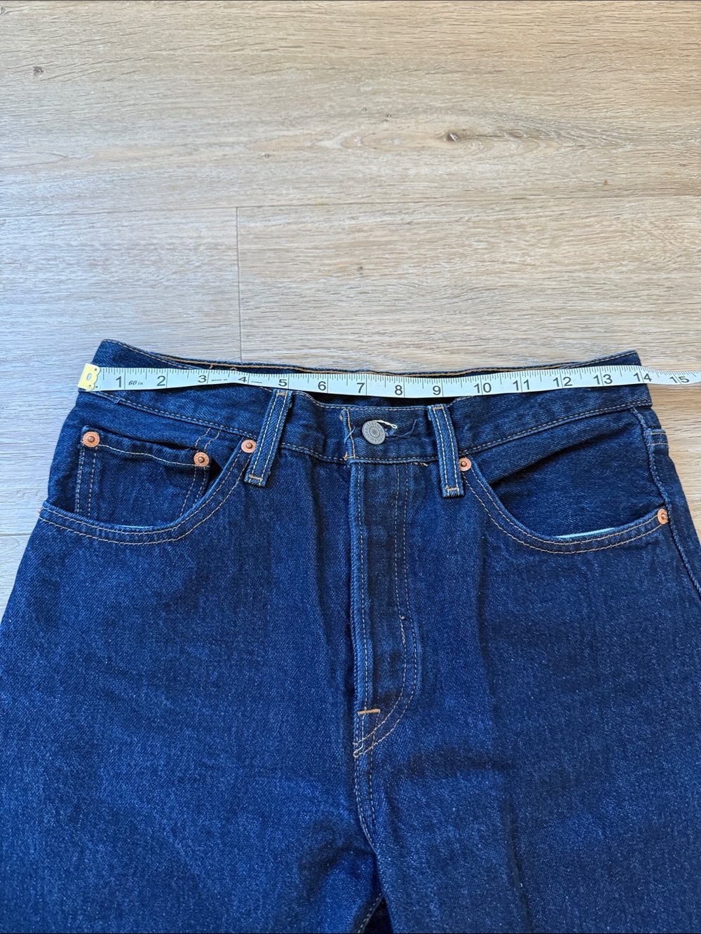 Levi's 501’Dark Blue Straight Jeans 27 - Picture 4 of 7